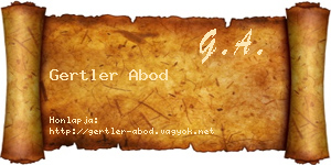 Gertler Abod névjegykártya
